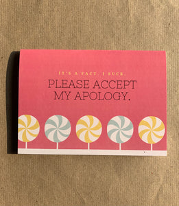 Please accept my apology card