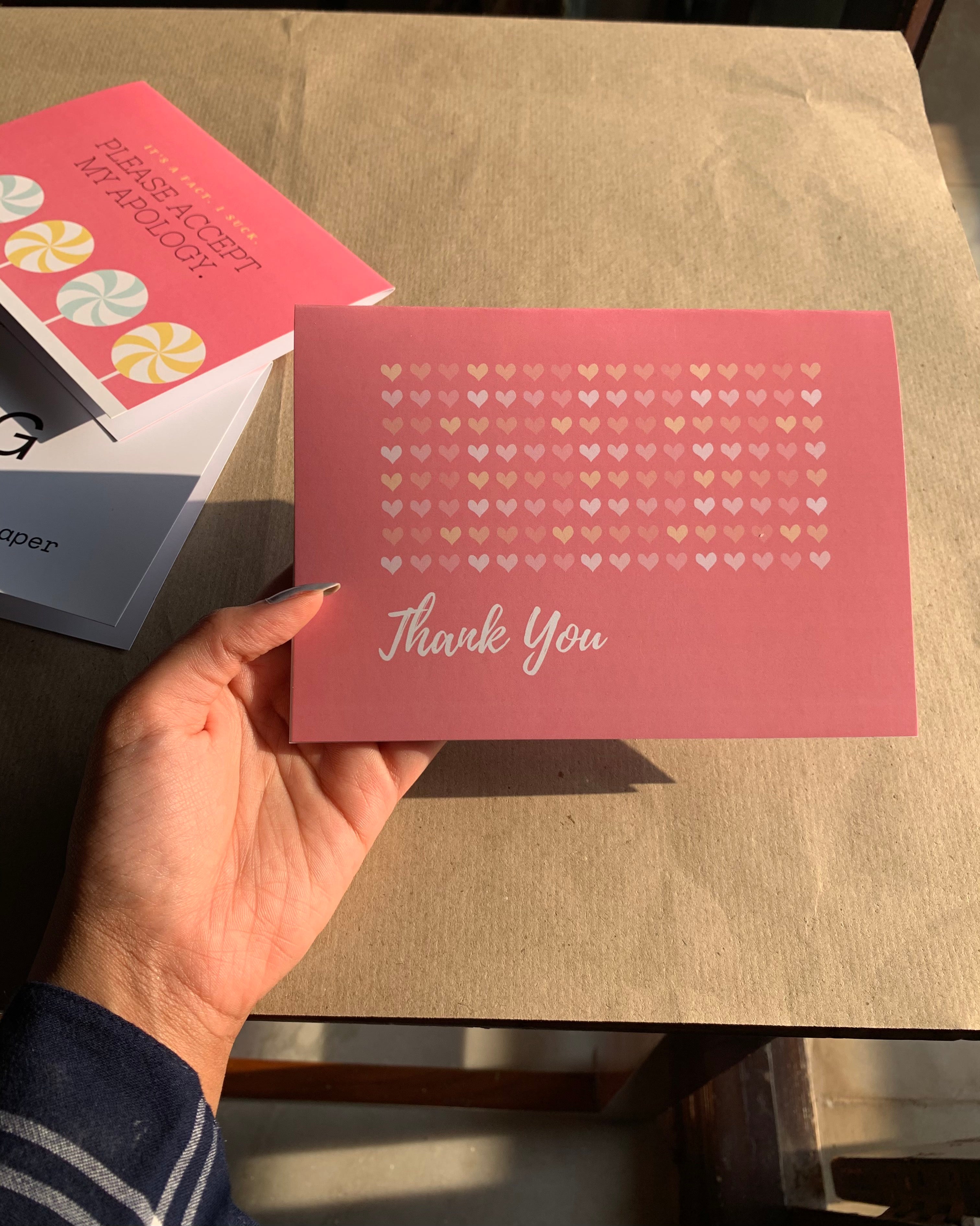 Pastel thank you card