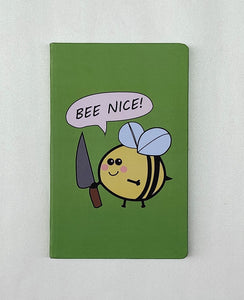  Bee nice! Journal.  Features:  Unruled  90 GSM  166 pages  Dimensions: 22x14cm  Hard Cover - feather finishing  Rounded edges.     Designed and Made In India. 