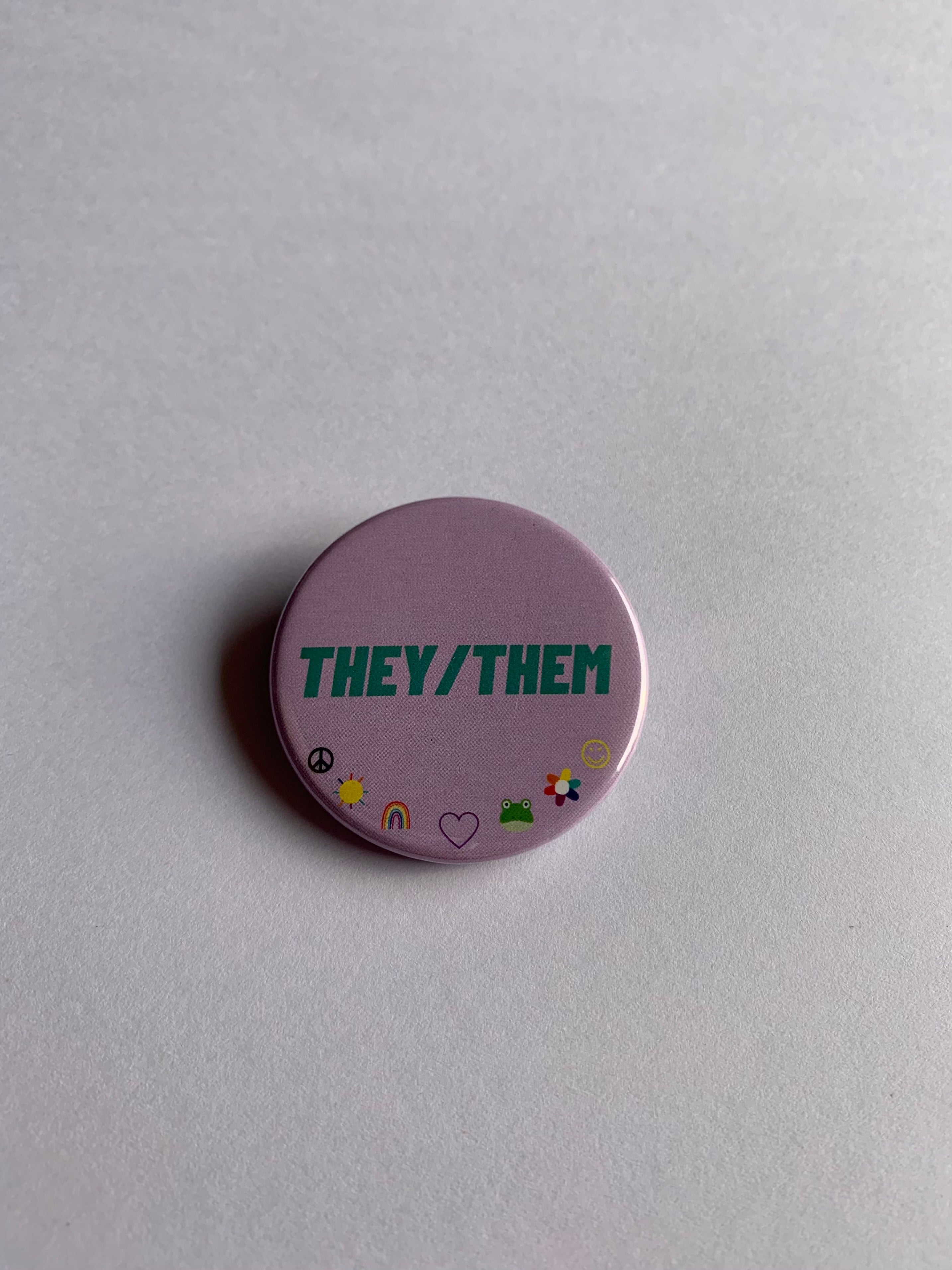 They/Them Pronouns- Button Badge