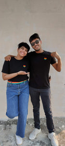 Rainbow Heart Embroidered T-shirt