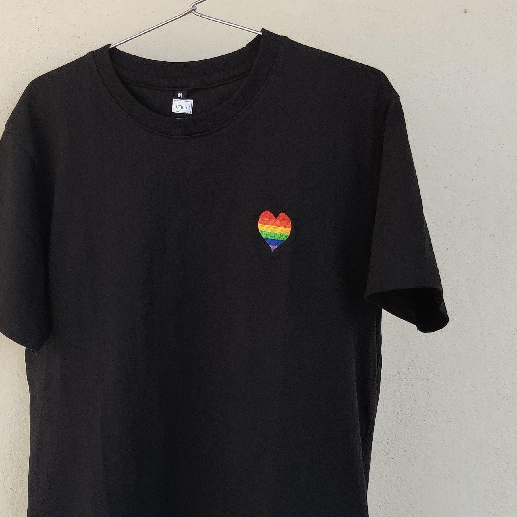 Rainbow Heart Embroidered T-shirt