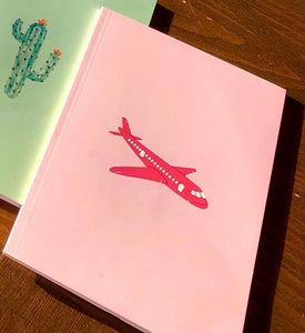 Pastel Pink Aeroplane Notebook