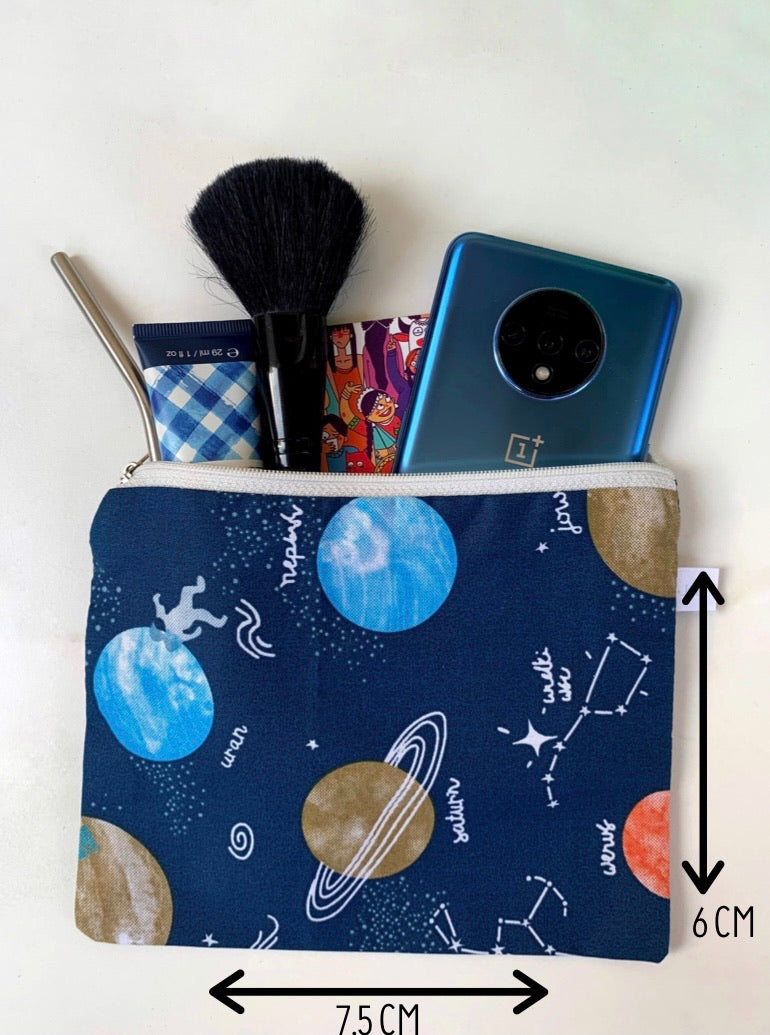 Space print cloth pouch